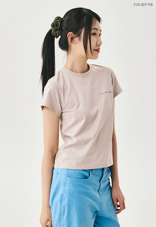 mini slogan t-shirt / fog
