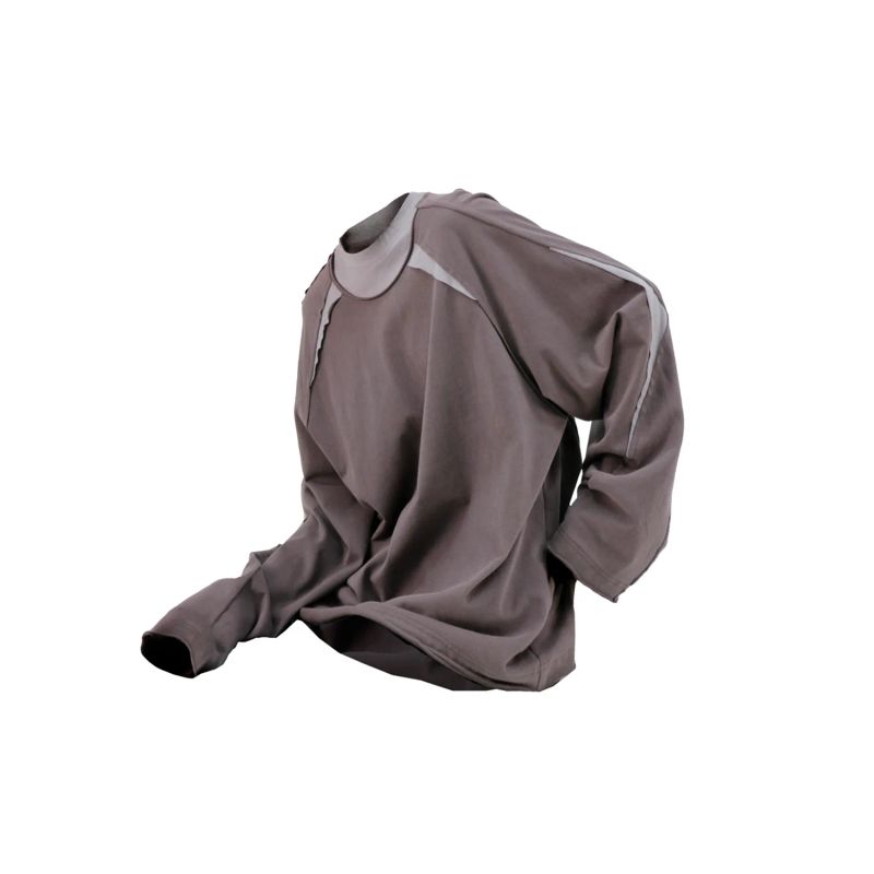 RELABEL（リレーベル）の「RELABEL (DIGGER overlay) 100% cotton double-collar multi-layer flake deconstructed and segmented long-sleeved T-shirt（Tops）」