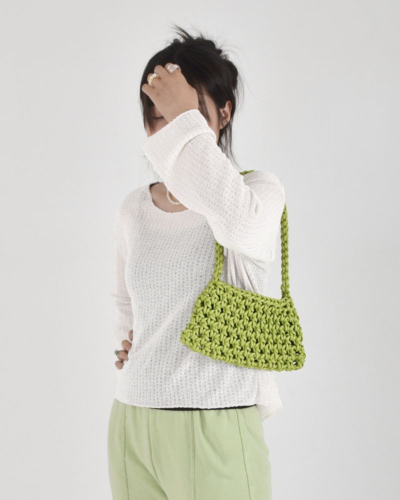 fruit net hobo bag (lime)