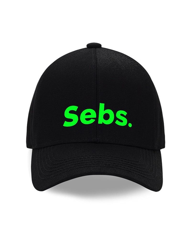 Sebs.（セブス）の「Sebs. ブラックネオングリーン（帽子）」