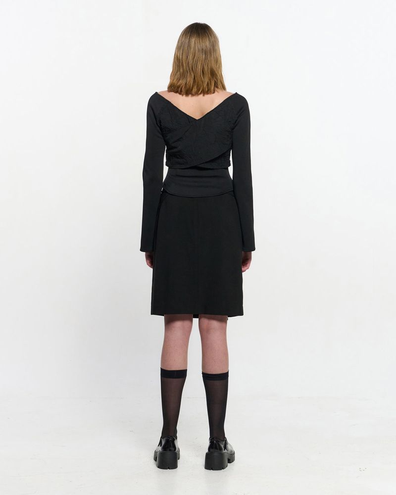 Cross-Draped Top _ BLACK