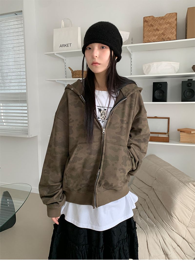 CAMO 2WAY SWEAT HOODIE (2C)
