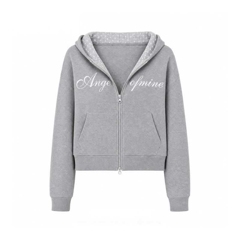 Nadia Angel Graphic Dot Hood Zip-Up