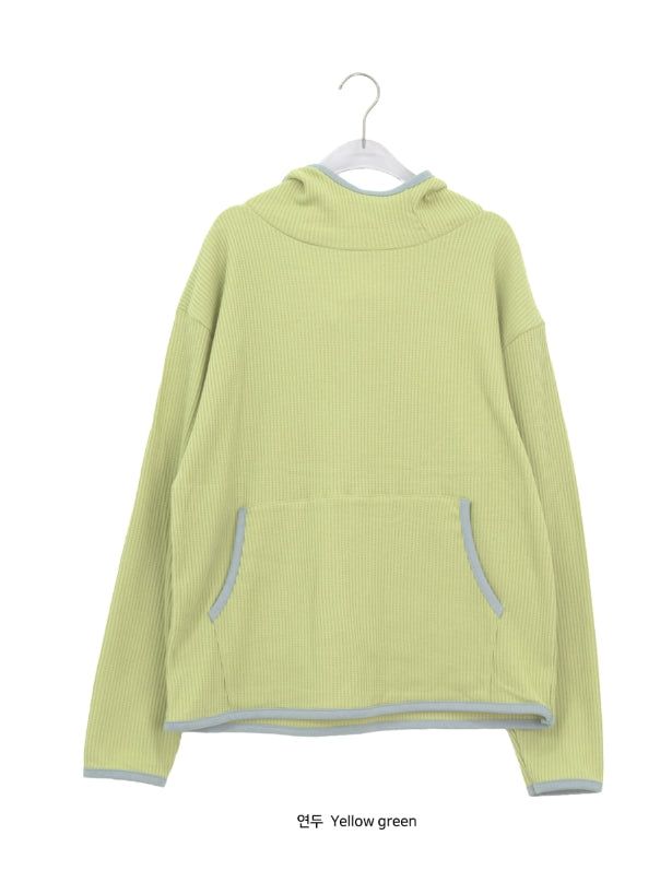 [unisex] Sherne Over Fit Waffle Zipper Hoodie