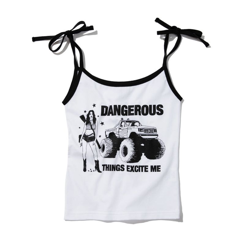 KRUCHI（クルチ）の「DANGEROUS CROP SLEEVELESS (WHITE)（Tops）」