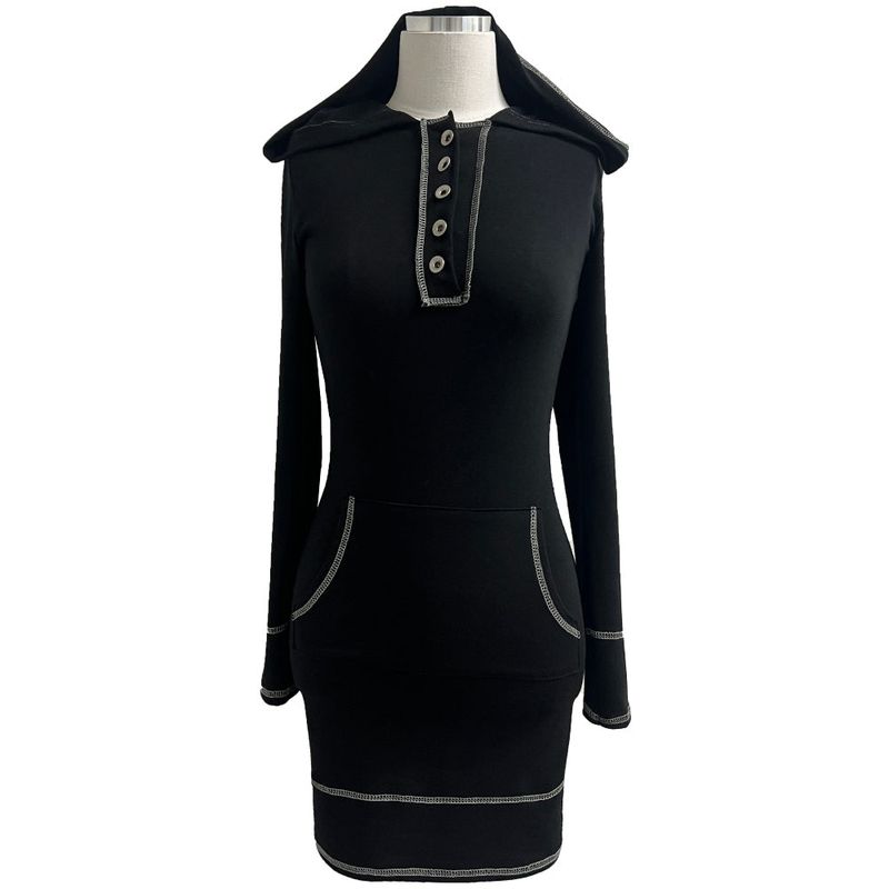 Burning Hood Color Stitch Slim Fit Midi Dress (3 Colors)