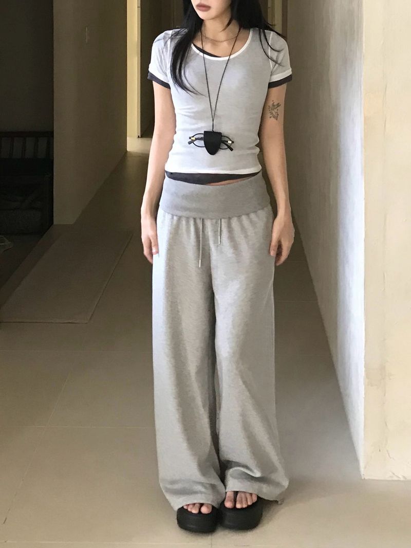 Melting Sheer Layered Half Sleeve Tee