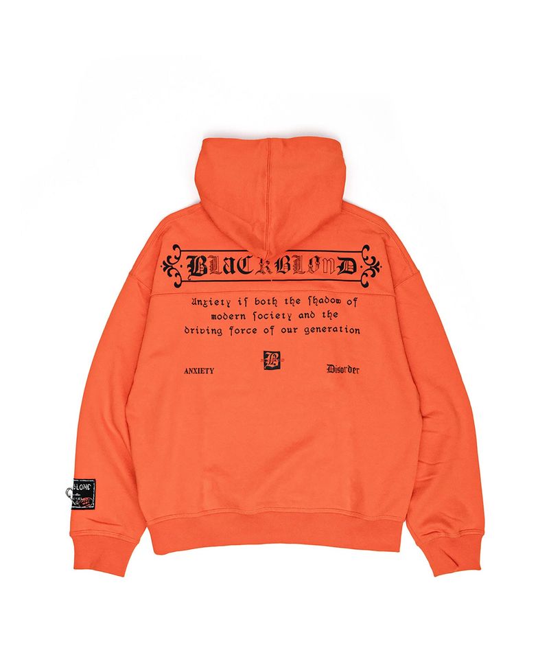 BLACKBLOND（ブラックブロンド）の「BBD アンティークロゴフーディ (Orange)（トップス）」