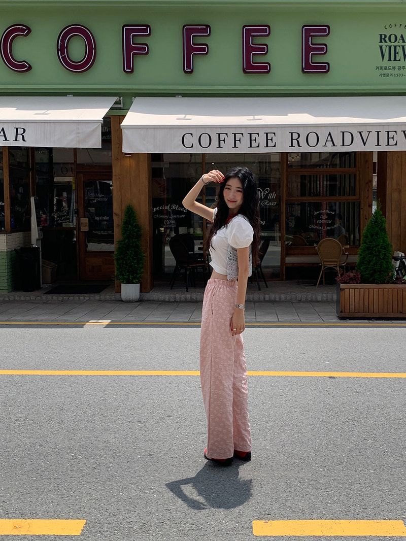 [MADE] PESTO FLOWER WIDE PANTS