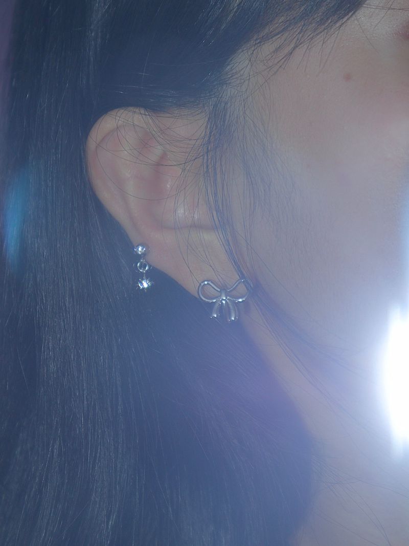 All surgical steel ribbon ring earrings