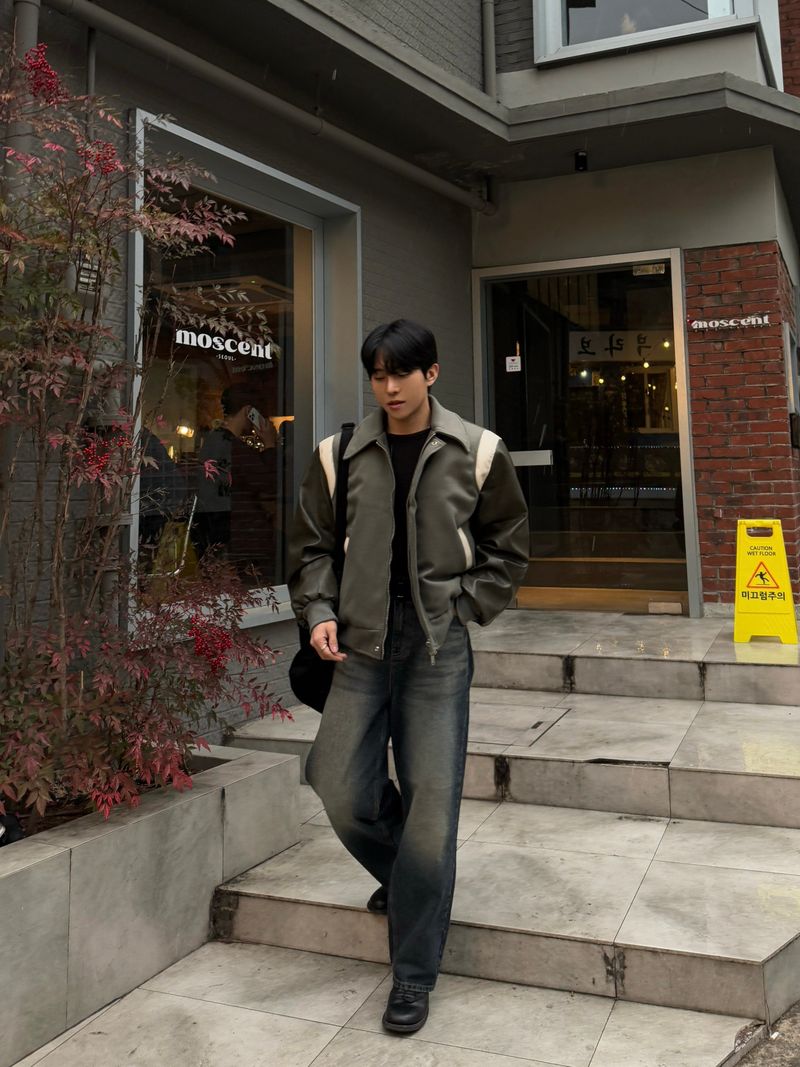 Stadium varsity collar jacket