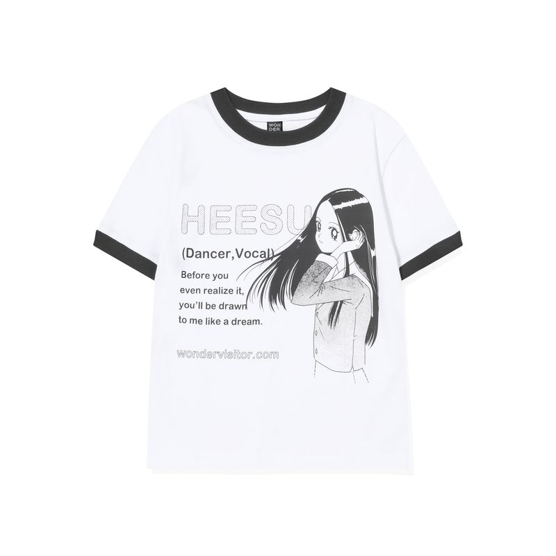 wonder visitor（ワンダービジター）の「HEESU pfp Ringer T-shirt [White]（Tops）」