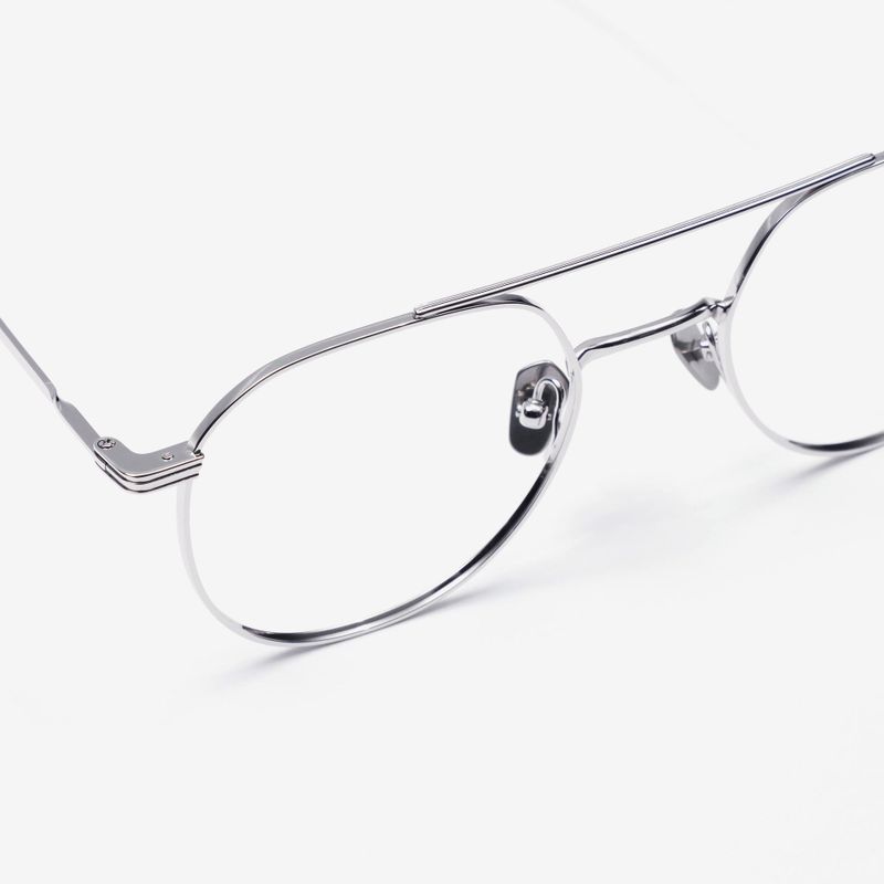 Knouun Round titanium glasses CODE. 101. C Silver