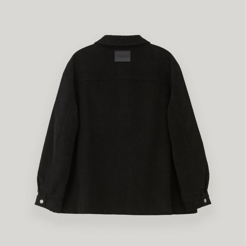 Black Corduroy Double Button Jacket