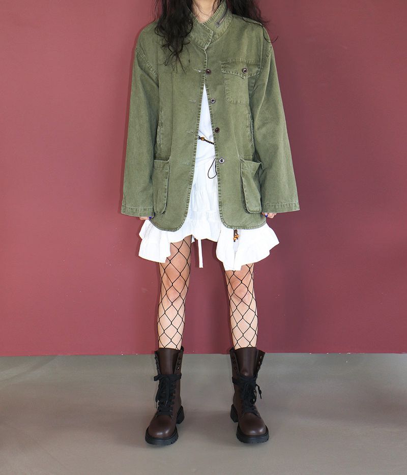 Vintage Washing Pocket Bomber Jacket