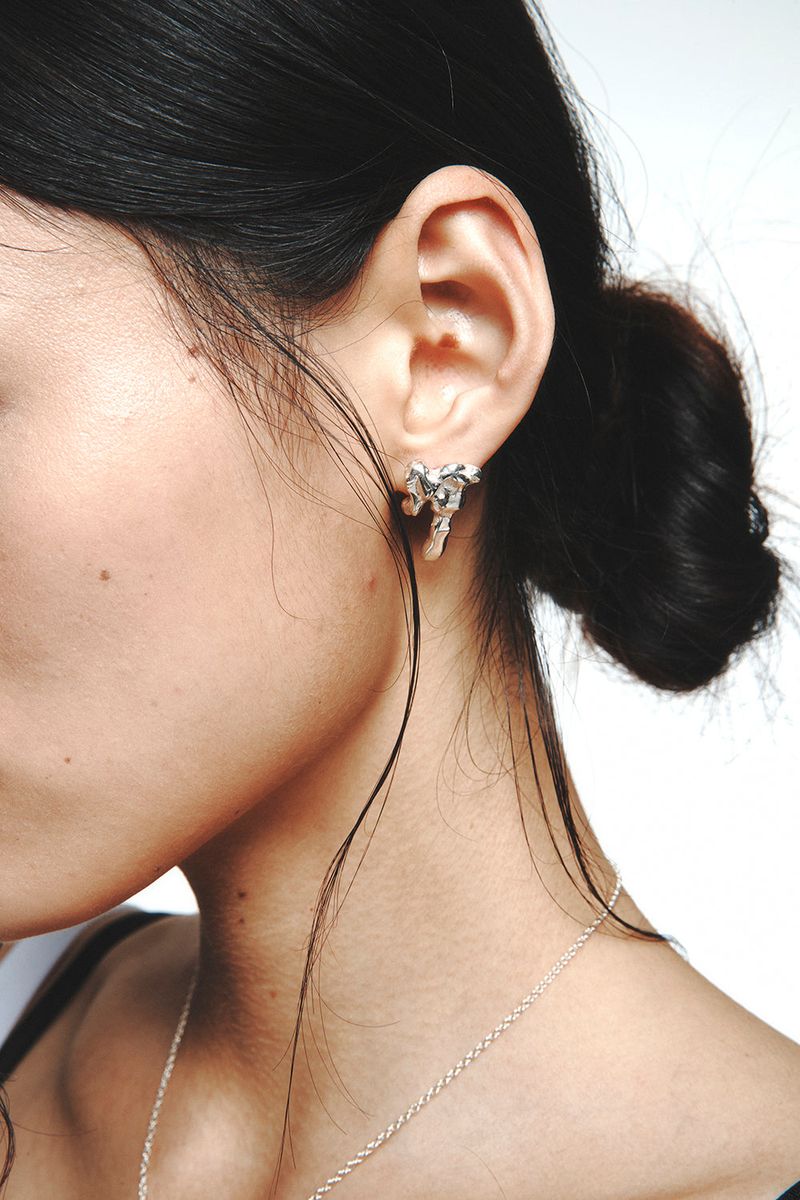 SIMPLE MELTING EARRING SILVER925