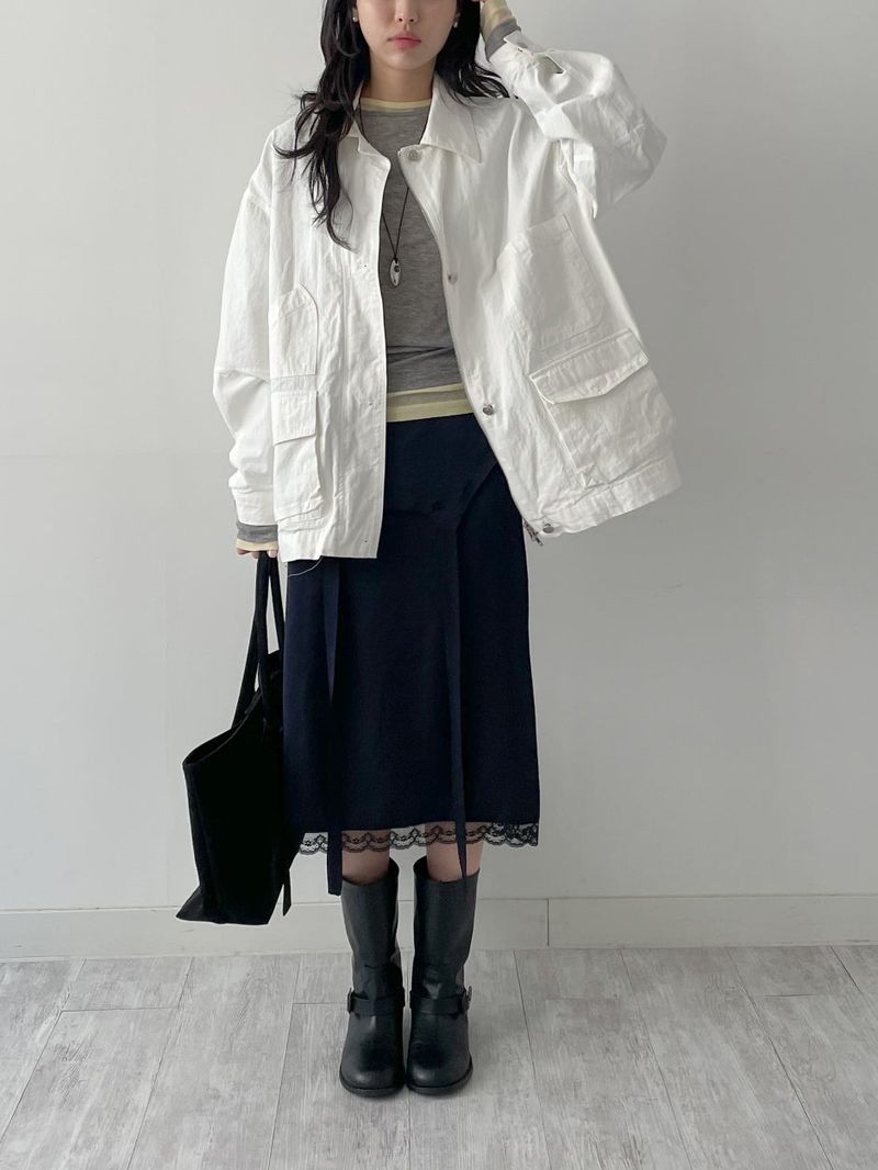 Garment Work Over Fit Half Jacket