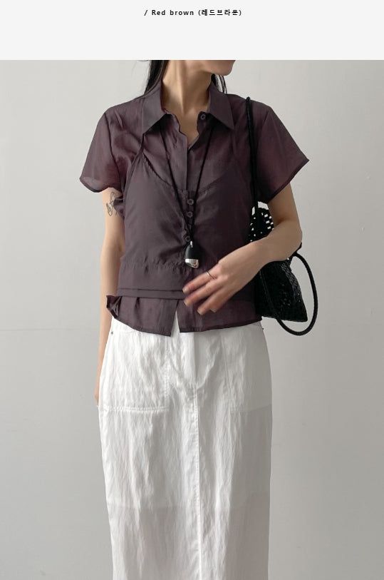INCHANT ME（インチャントミー）の「[Bustier SET] Light Halter See-through Blouse（Tops）」