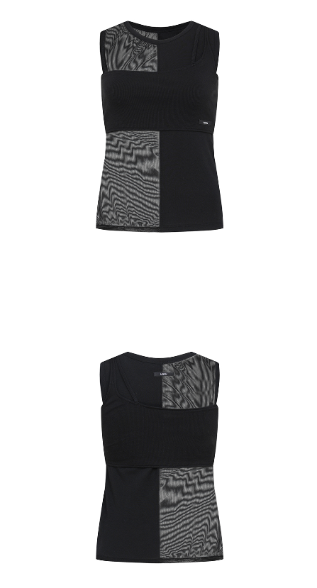 [mnem] マルチレイヤードスリーブレス (black)