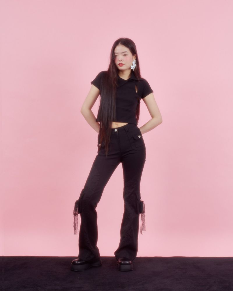 QUIPAO CALLER SLIT T [BLACK]
