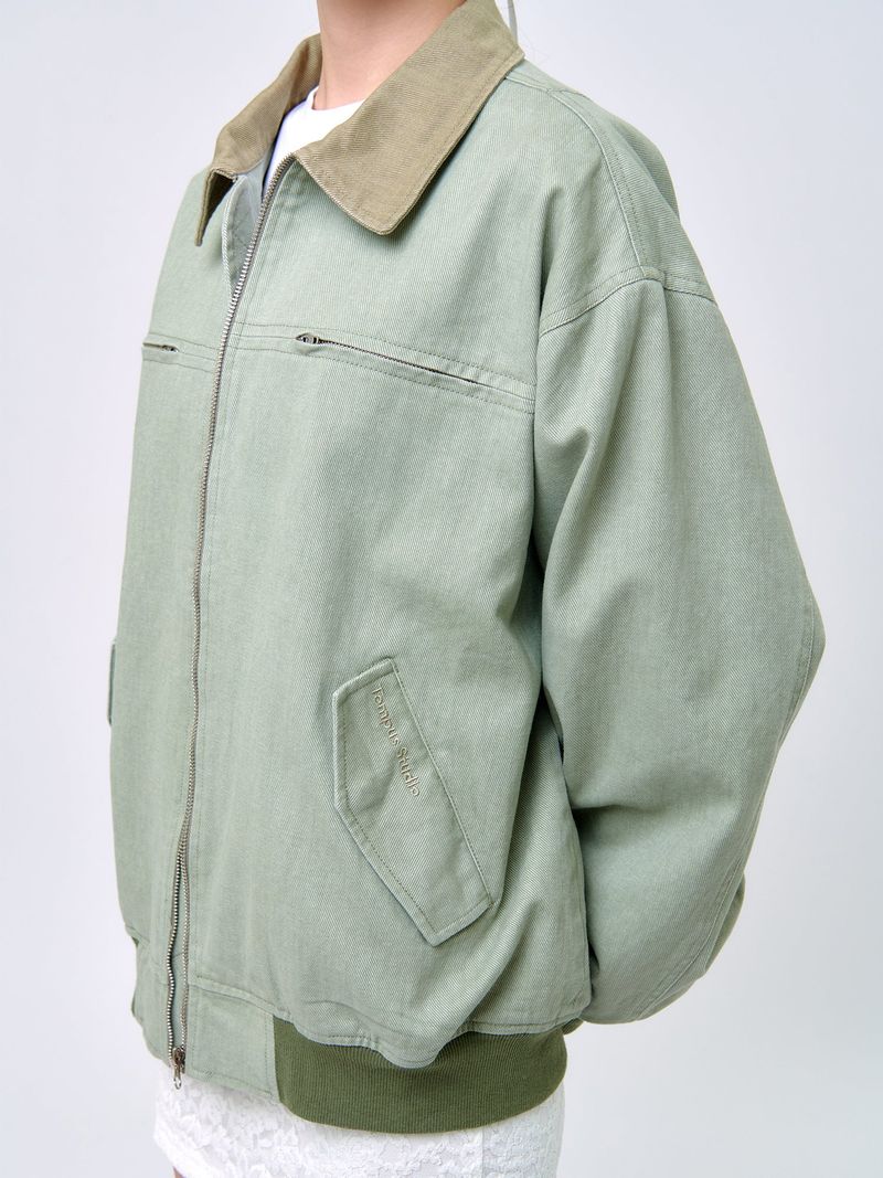 WASHED STITCH BLOUSON_Light Green