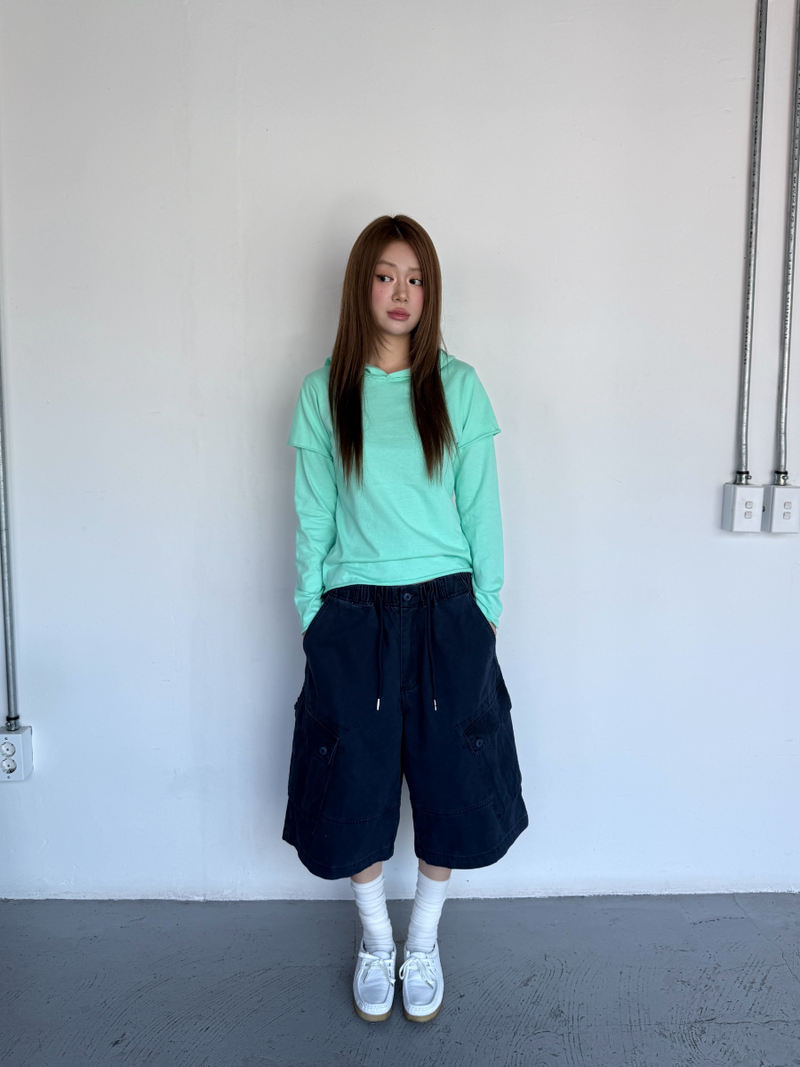 cut out layered hood T