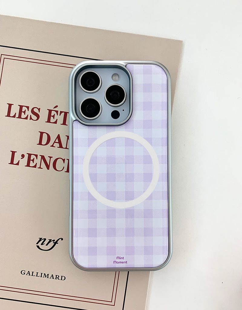 [MADE]ピクニックライラック エポキシ シルバー MagSafe対応 iPhoneケース