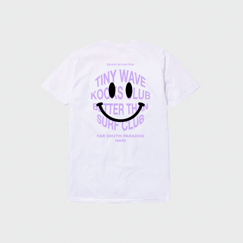BETTER THAN SURF（べターザンサーフ）の「SMILE KOOKS CLUB SMILE TEE - PALE PURPLE（Tops）」