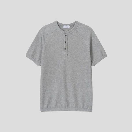ローガンリブマッスルフィットヘンリーネック半袖Tシャツ