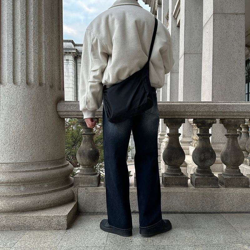 LMN Chrome Semi Wide Brush Denim Pants (4 colors)
