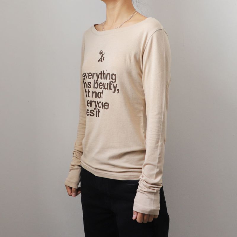 ビューティーシンボル長袖Tシャツ (ベージュ)