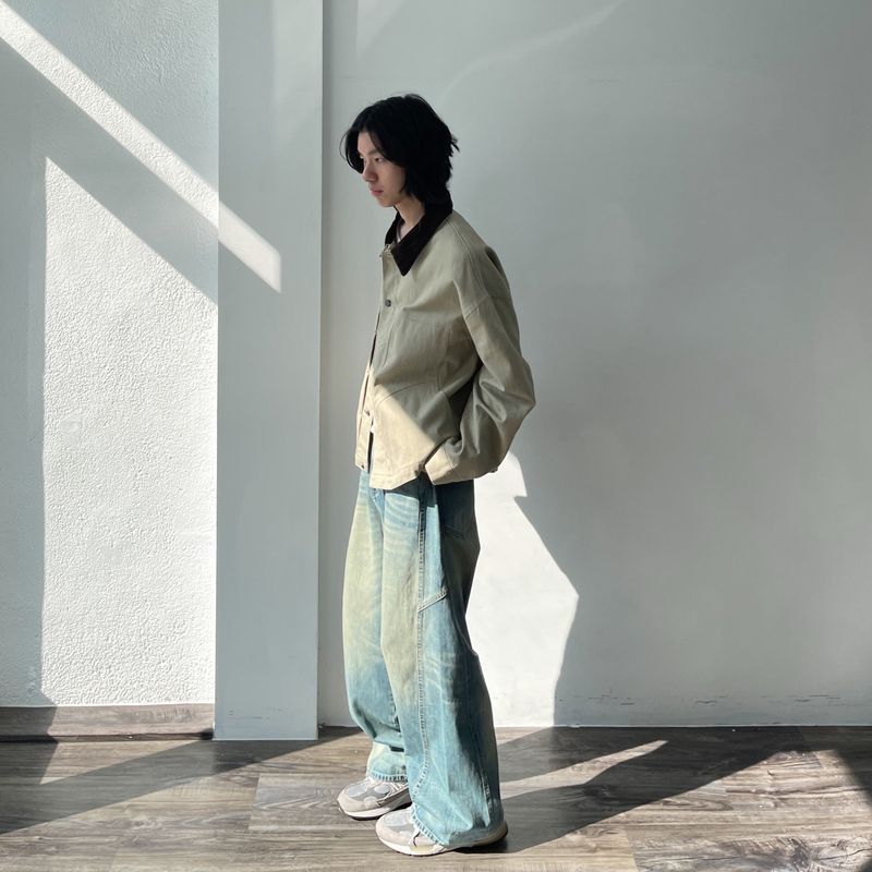 Faded Panel Wide Denim