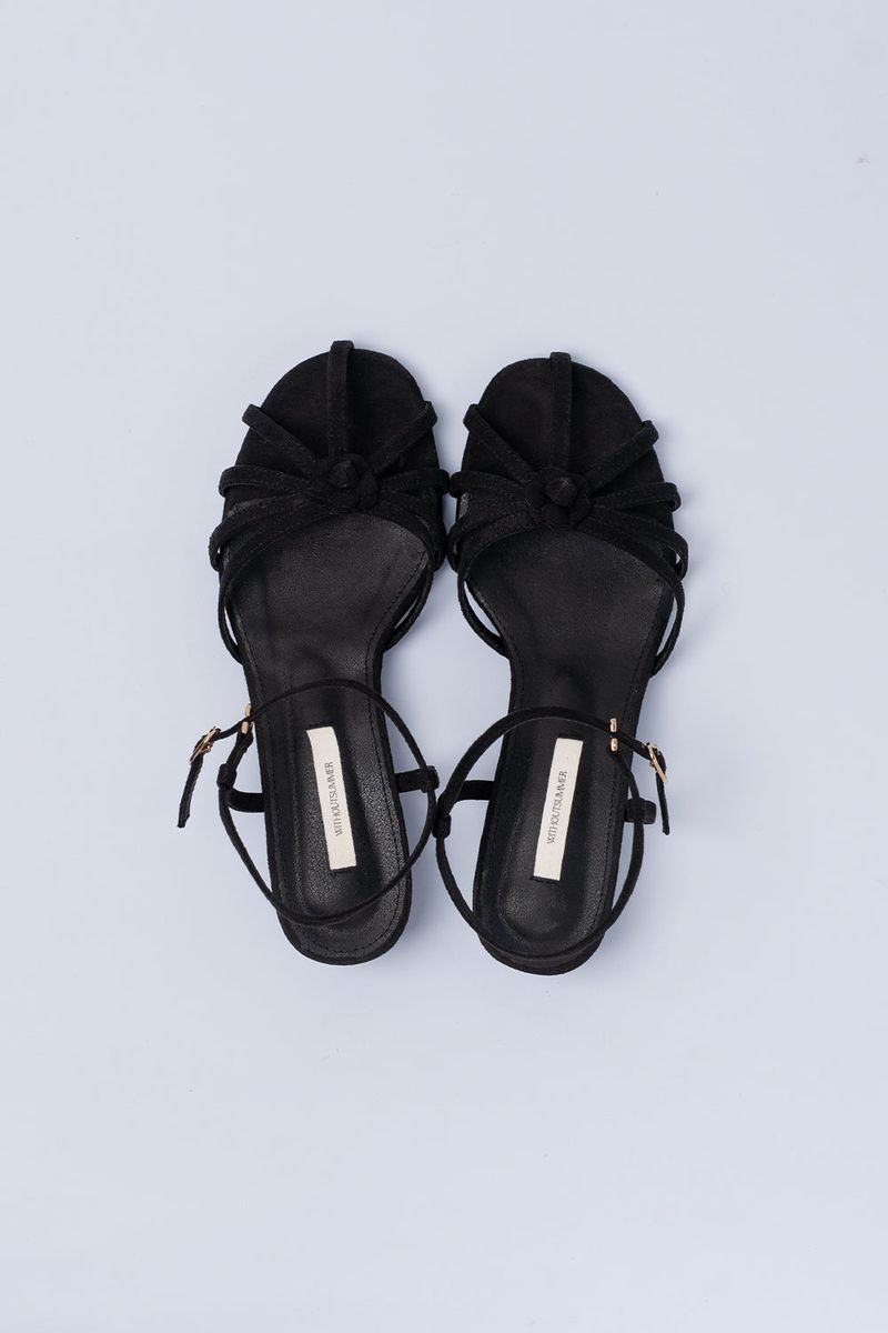 Corsage strap sandal_black