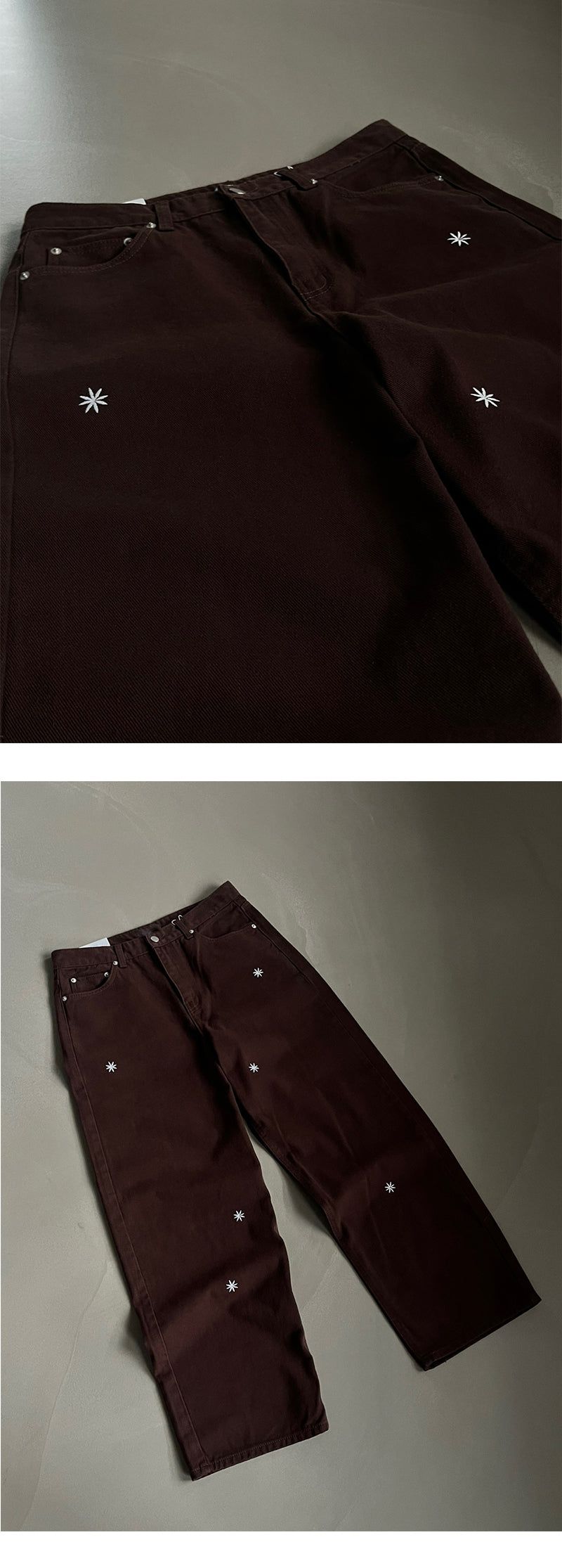 Minimal patch semi wide pants (3color)