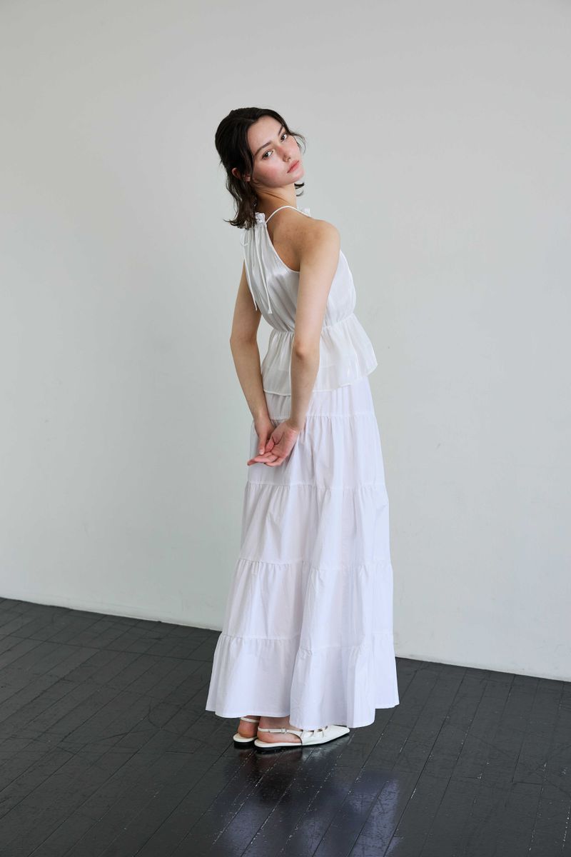 PEARL HALTERNECK TOP / WHITE