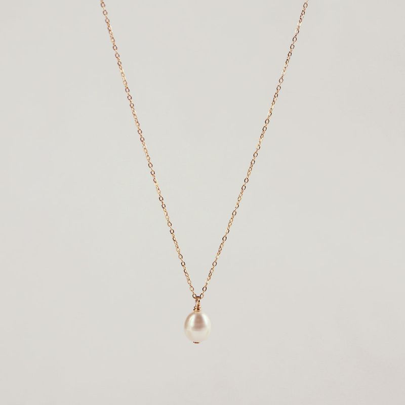 DROP PEARL 14K GOLDFILLED NECKLACE (S size
