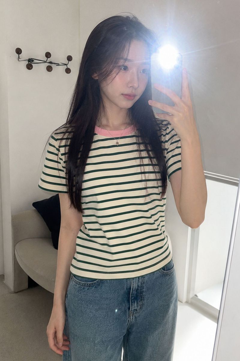 GENERAL IDEA（ジェネラルアイディア）の「配色ストライプ 半袖Tシャツ（Tops）」