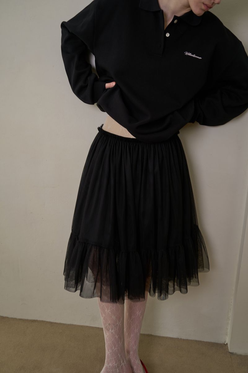 Tulle midi skirt_black