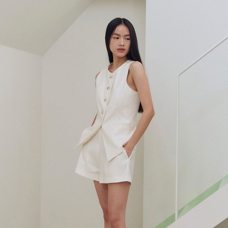 Linen Blended A Line Shorts