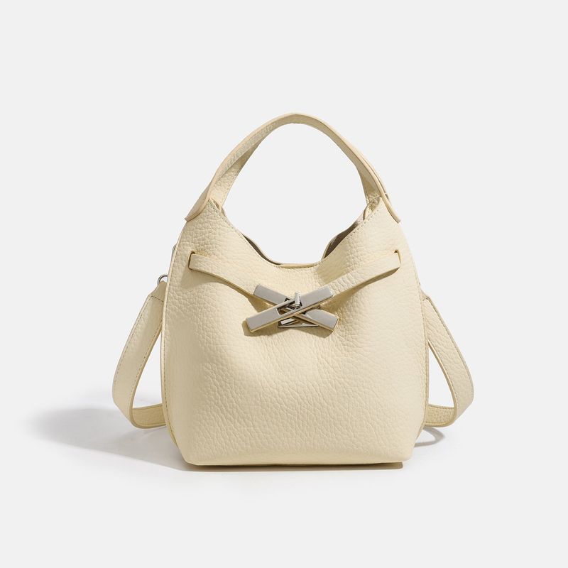 X Buckle Soft Leather Hobo Bag