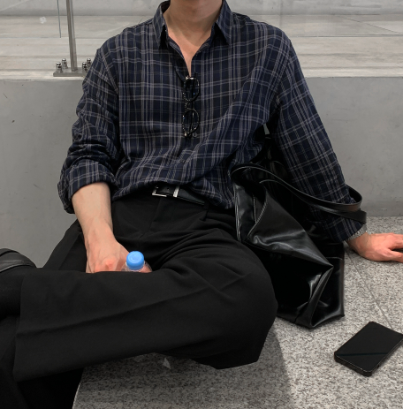 Cali Herringbone Semi Overfit Check Shirt