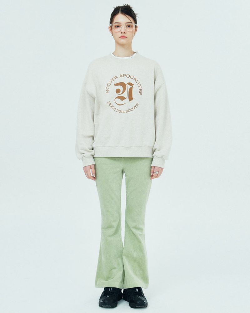ROMAN TYPO LOGO SWEATSHIRT-BEIGE