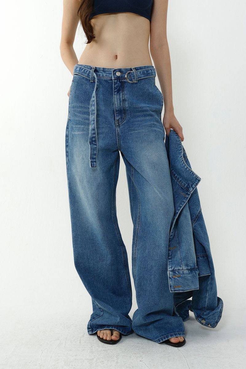 BELTED DENIM_BLUE