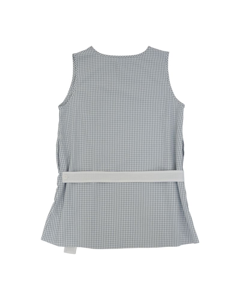 check button dress /white