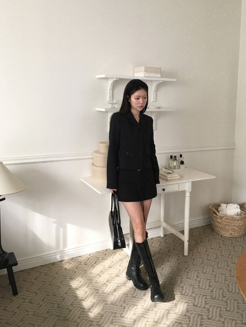 Urban button crop jacket