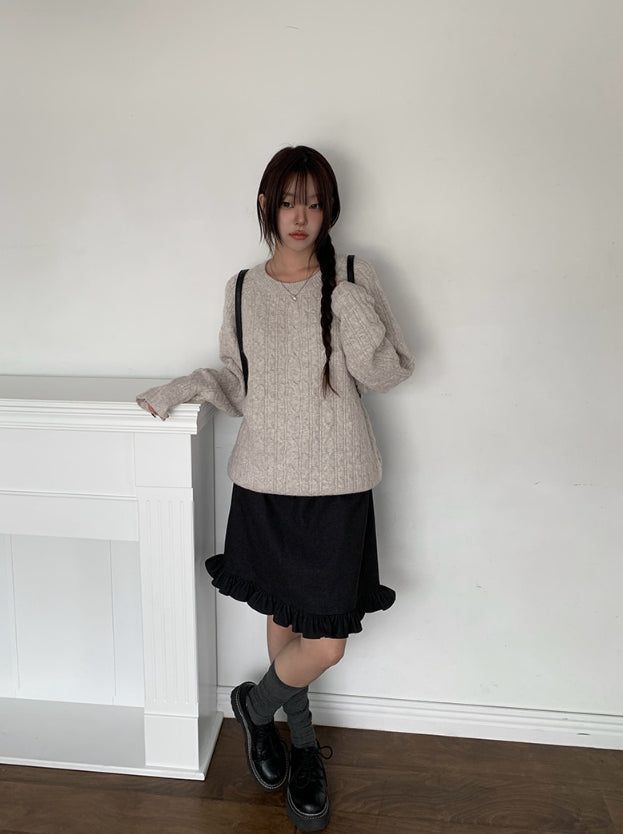Leon Frill Midi Banding Skirt