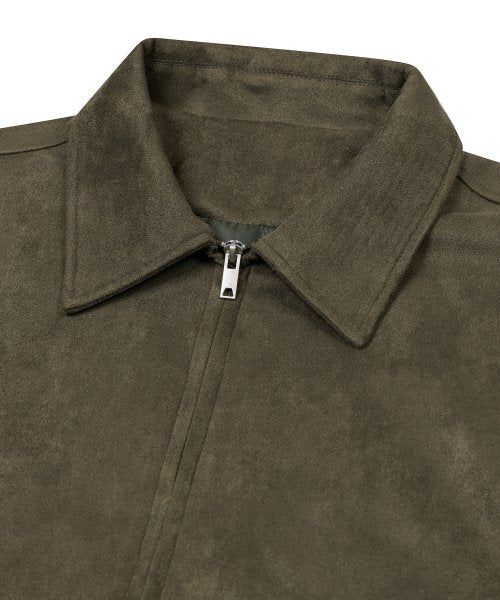 87-STAN009 [Vegan Suede] Standard Blouson Suede Jacket KHAKI