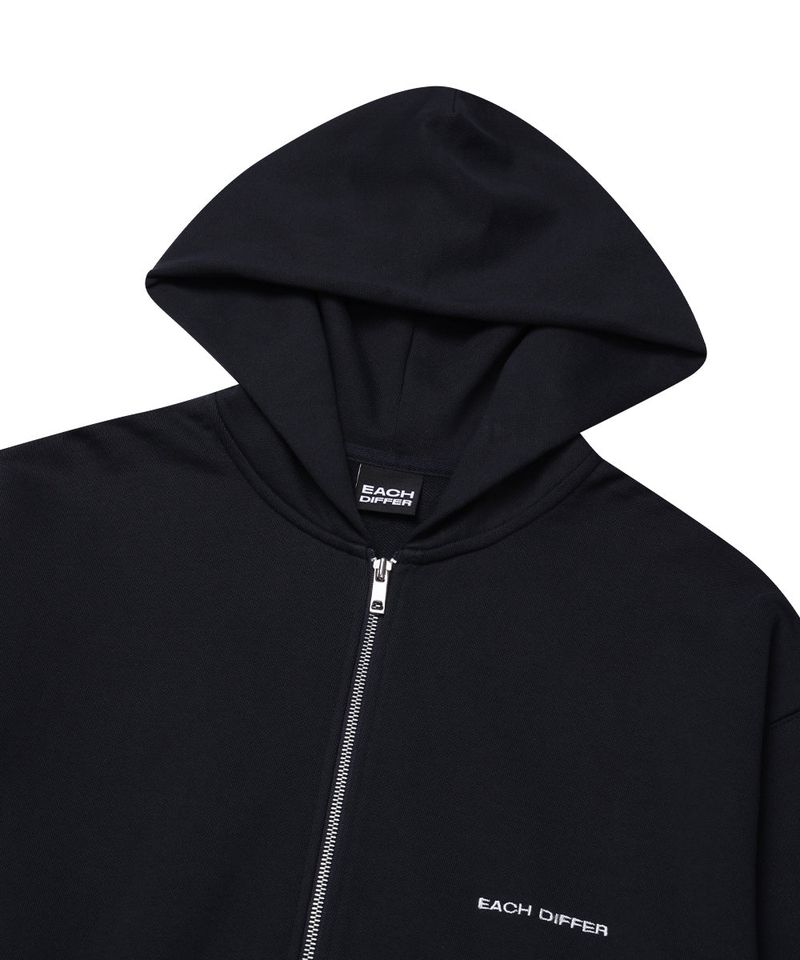 HAIF-ZIP HOODIE (LONG)_NAVY