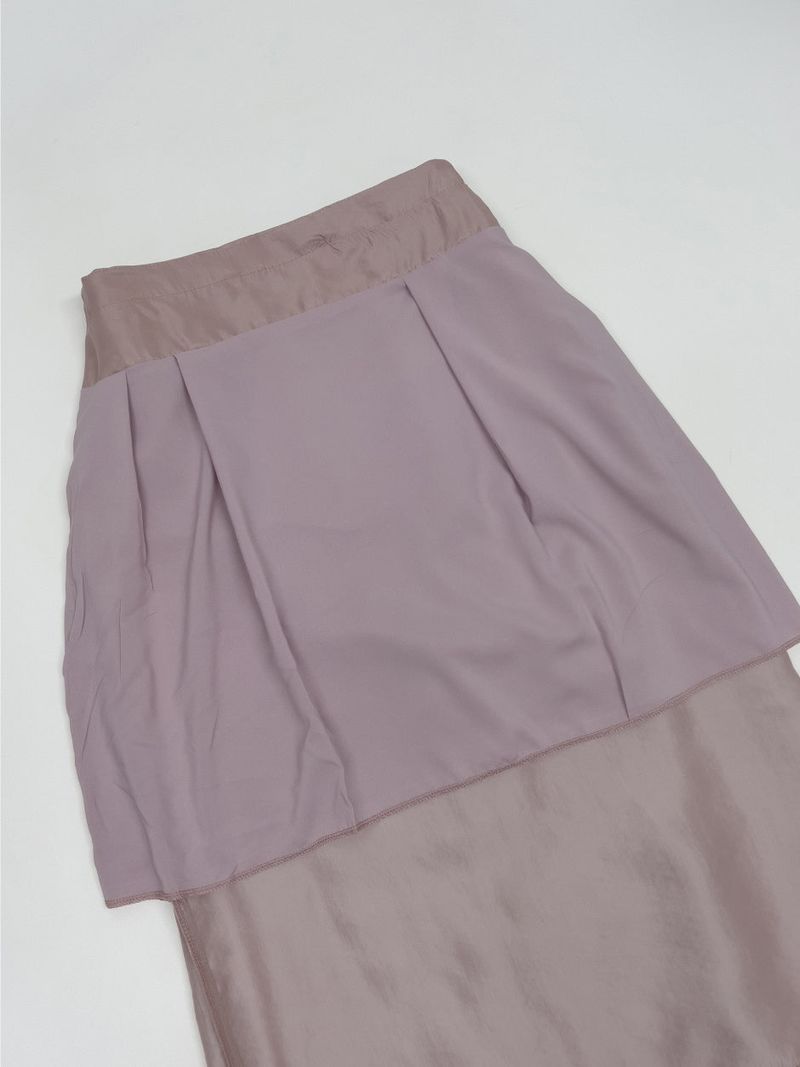 Fold Satin Lace Skirt