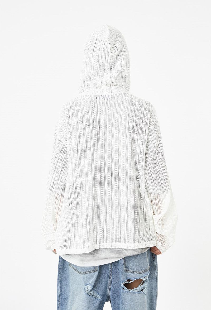 Lace summer 2-way hood zip-up